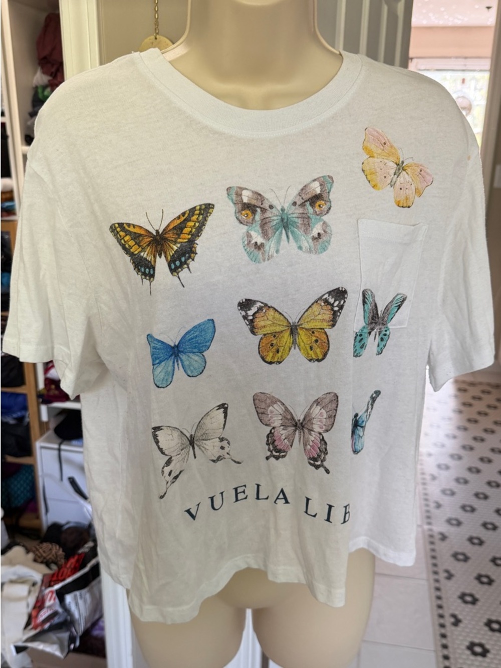 White Butterfly Graphic Tee